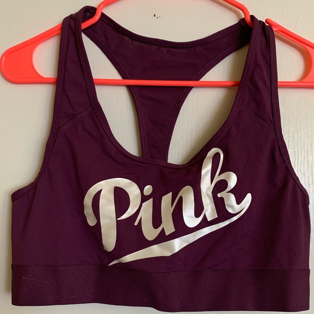Pink sports bra